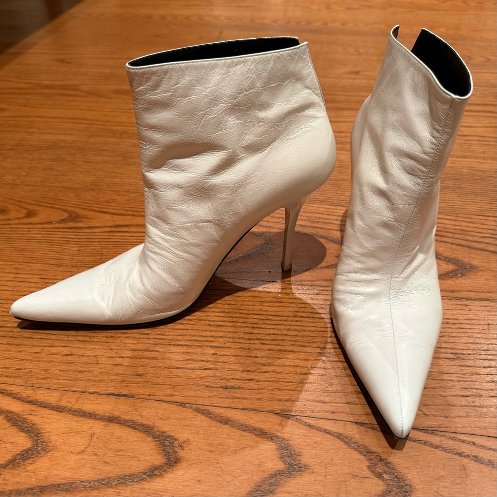 Celine white ankle boots size 8 1/2 (38.5) excellent condition.